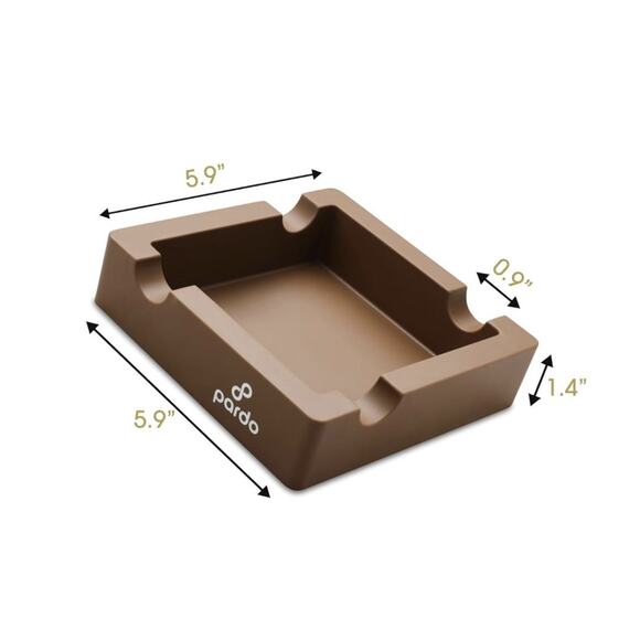 Pardo‎ Ashtray Modern Square Brown Cigar Cigarette Rest New - Picture 2 of 5
